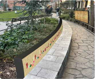 Preview of art displayed on a bench