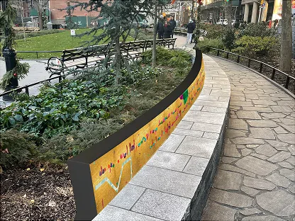 Preview of art displayed on a bench